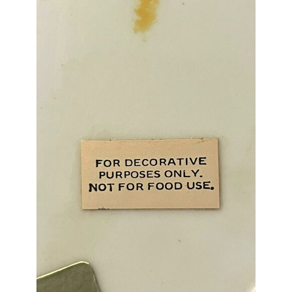 VTG Macau Chinoiserie Ceramic Plate Gold Gilt Raised Paint 10.5 9n Duck 1970s - Picture 6 of 8